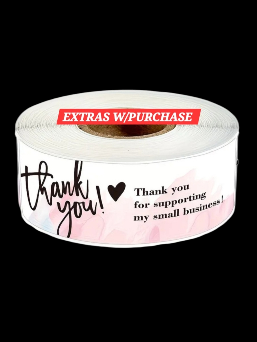 120ct.  Pink Watercolor Thank You Labels Bonus 3 Random Polymailers